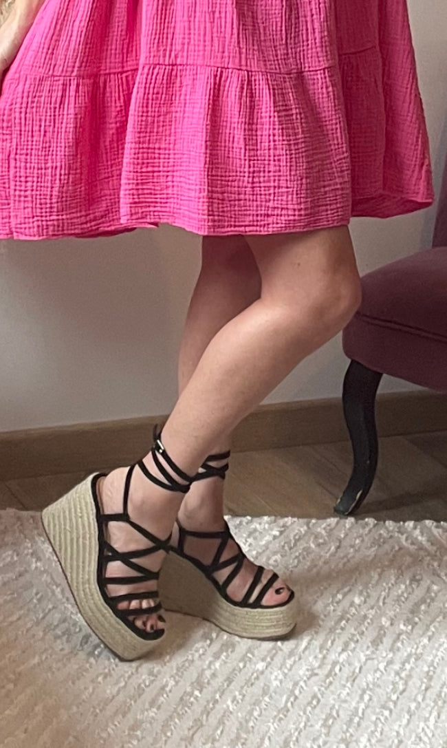 Chaussures compensées AMÉLIA noir🇮🇹