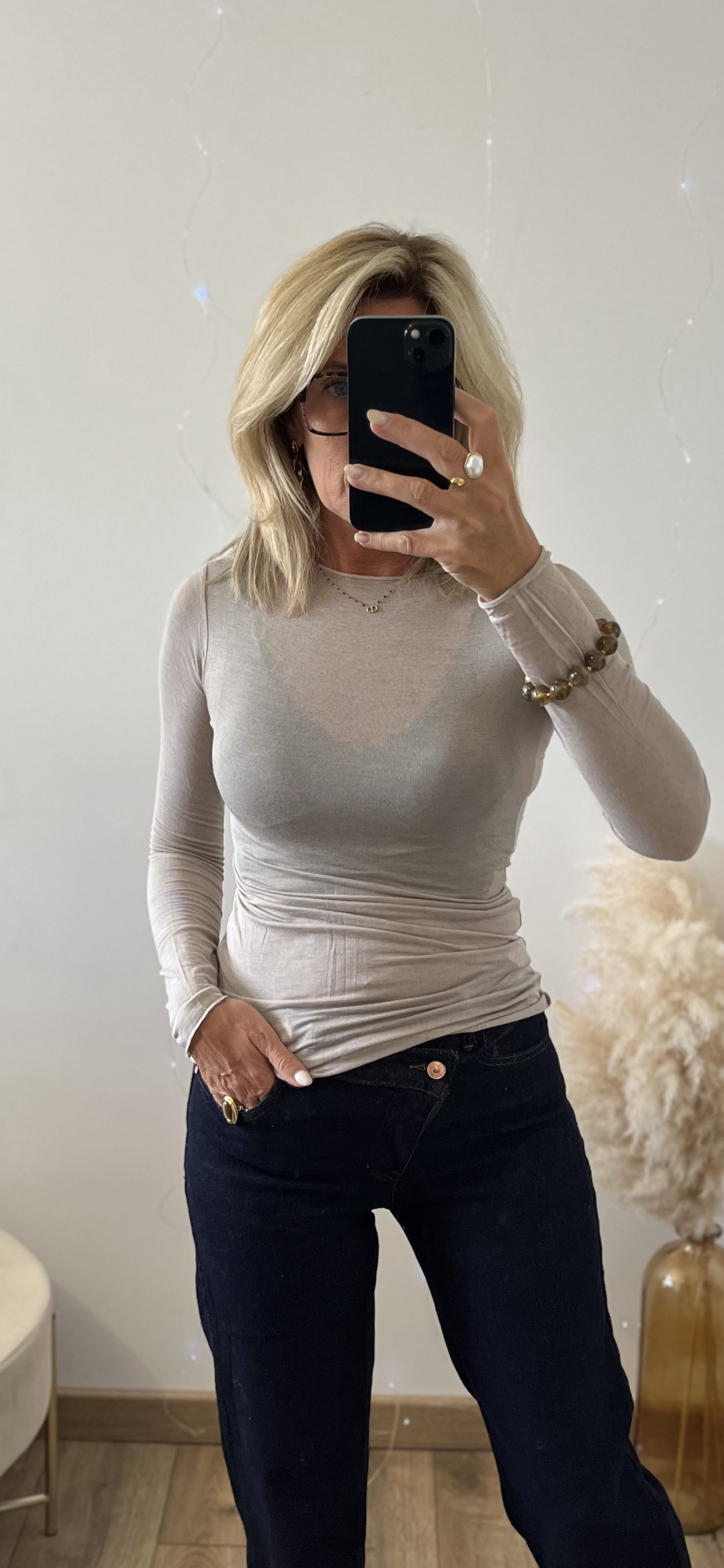 Top cashmere TAUPE