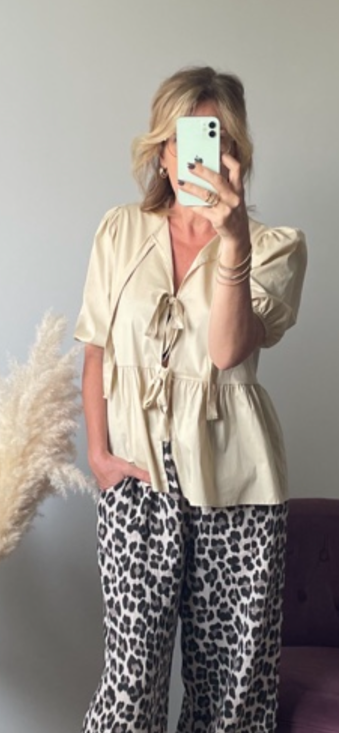 Blouse à noeuds ALICE beige 🇮🇹