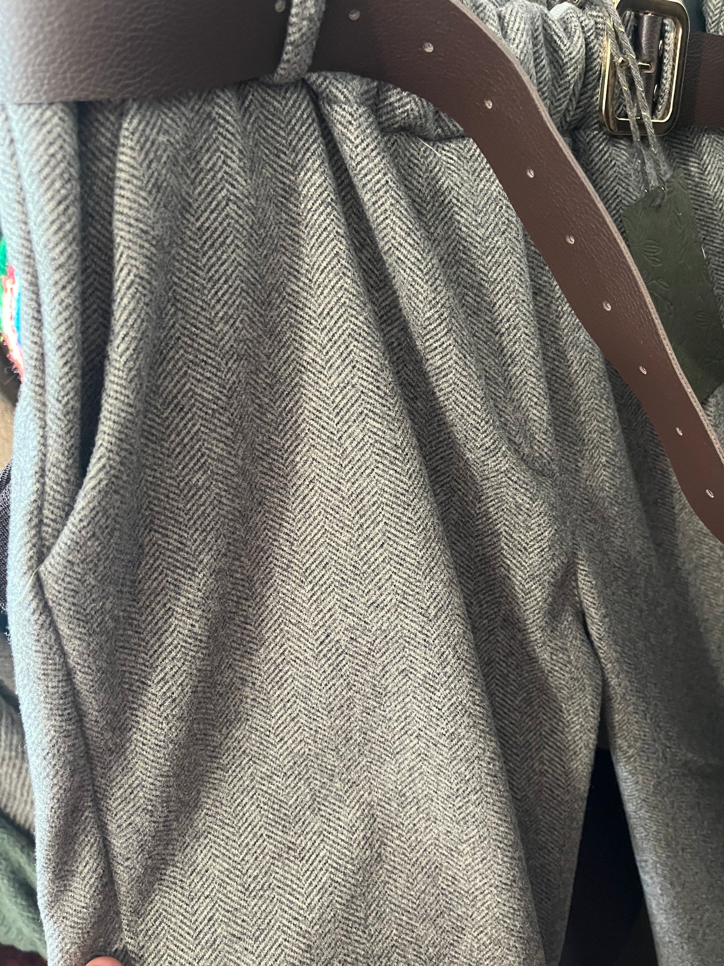 Pantalon tweed choco