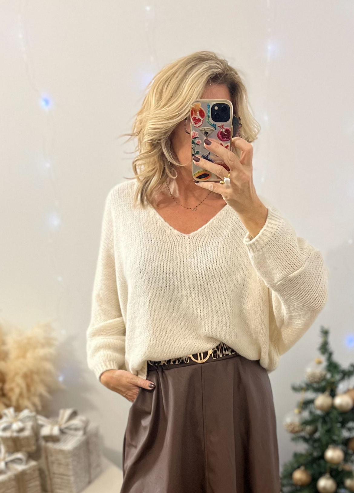 Jupe simili Choco avec ceinture Leopard