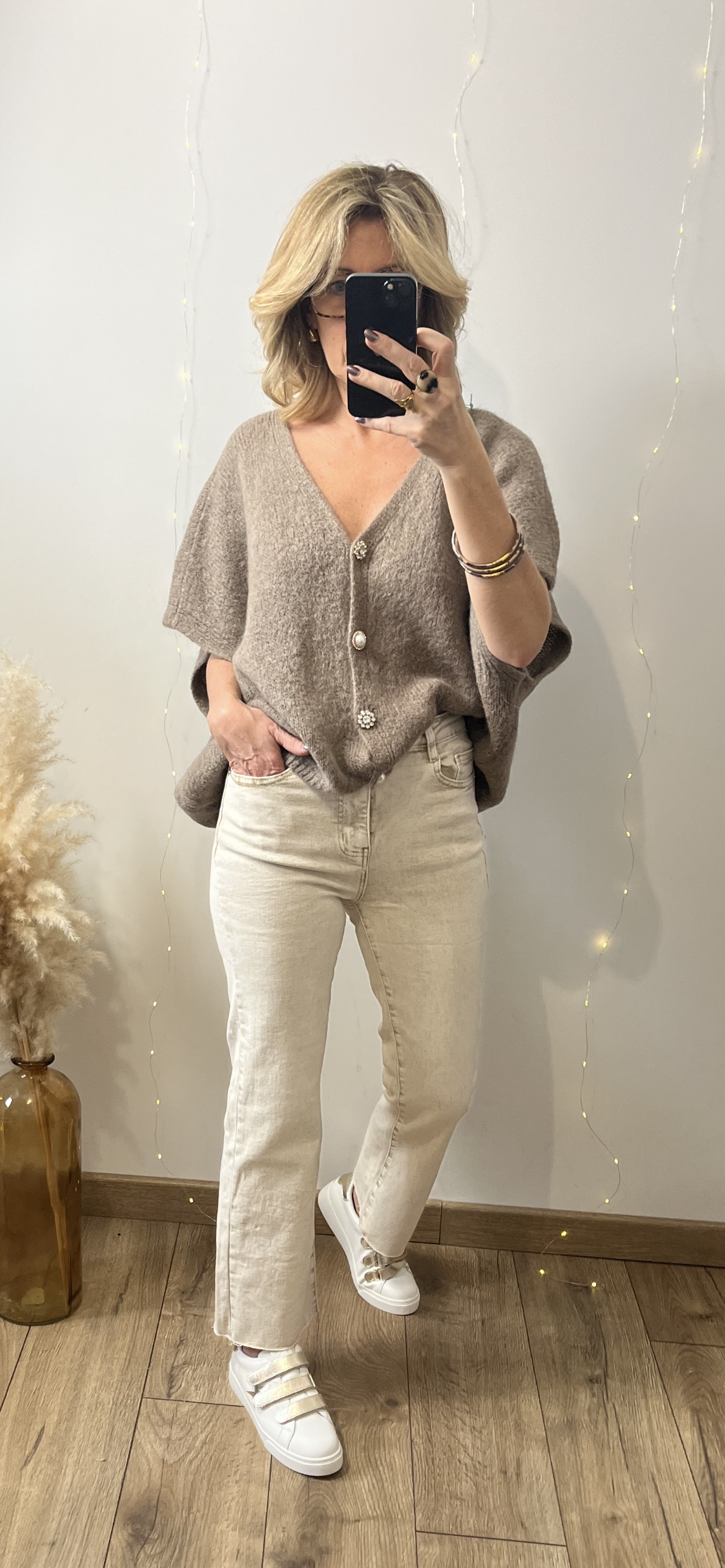 Jean beige délavée
