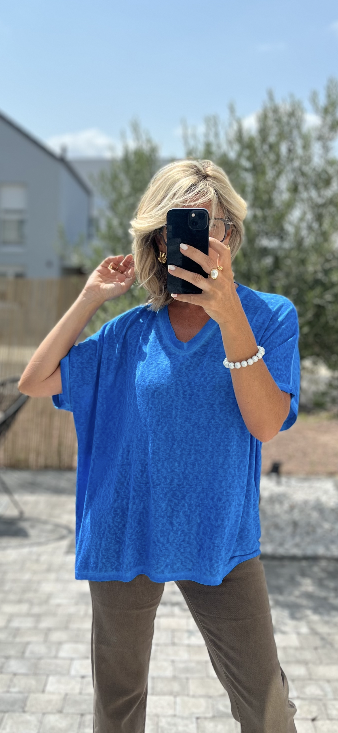 T-SHIRT OVERSIZE  BLEU (34 au 46)