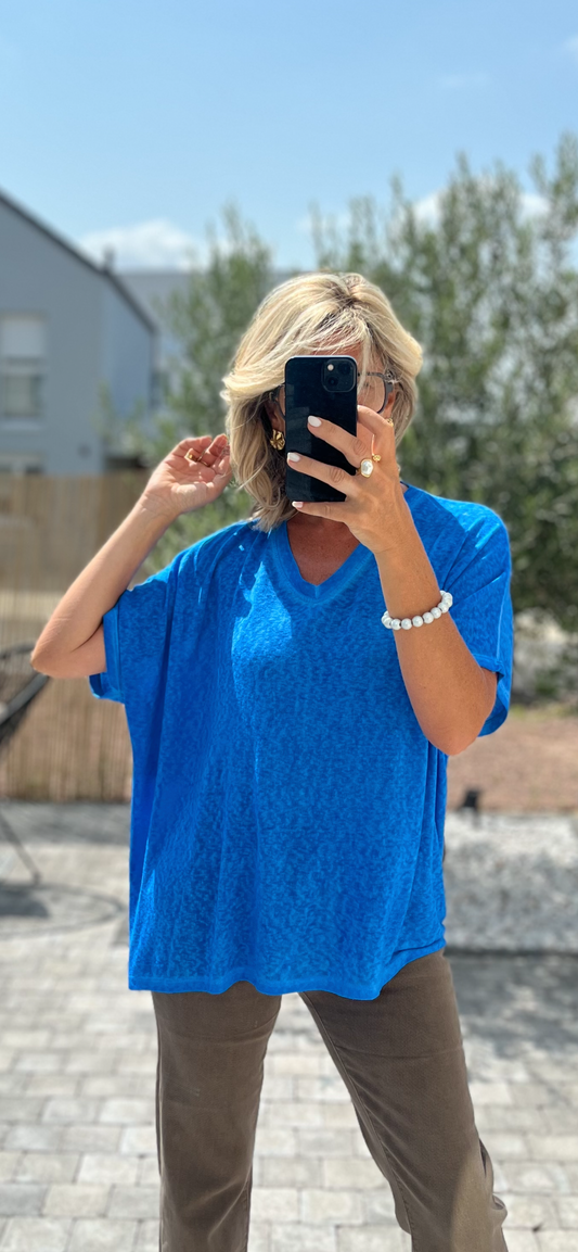 T-SHIRT OVERSIZE  BLEU (34 au 46)