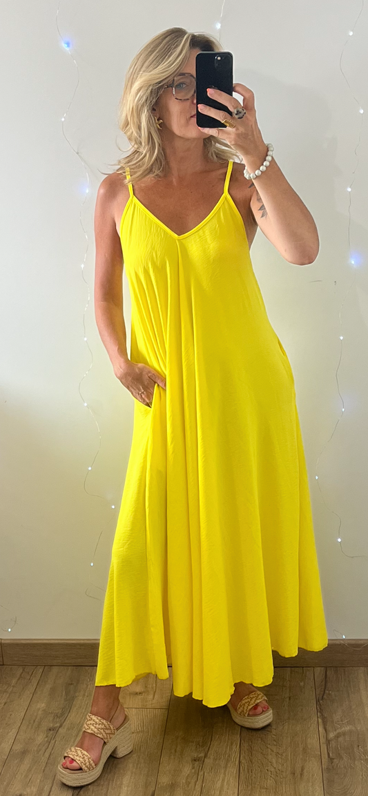 Robe ELOÏSE JAUNE envoi le 08/07‼️ (34 au 46) avec poches