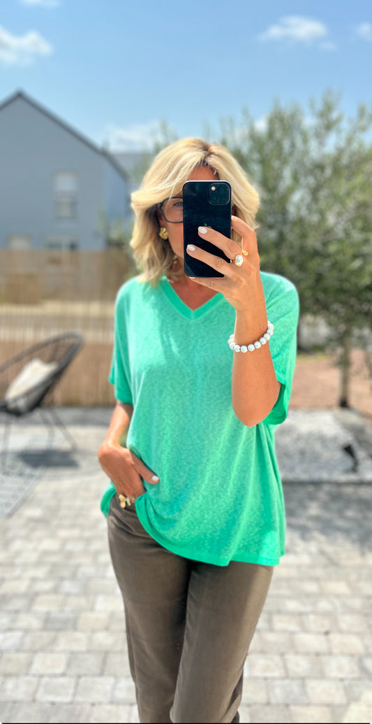 T-SHIRT OVERSIZE  VERT (34 au 46)