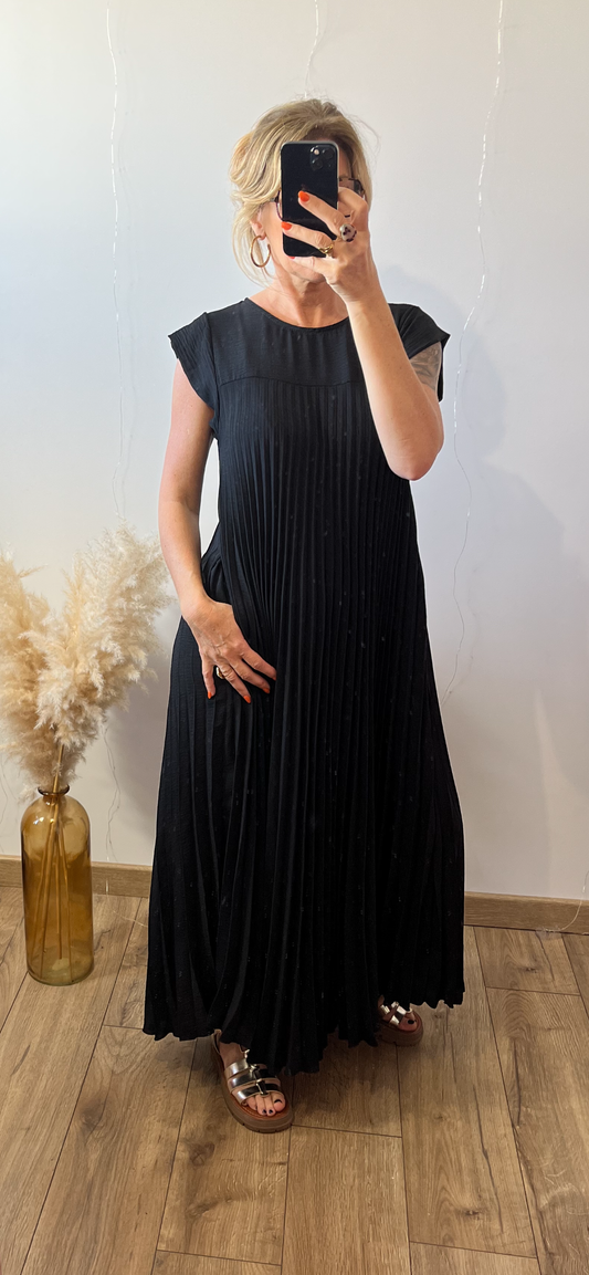 Robe plissée MANU noir🇮🇹
