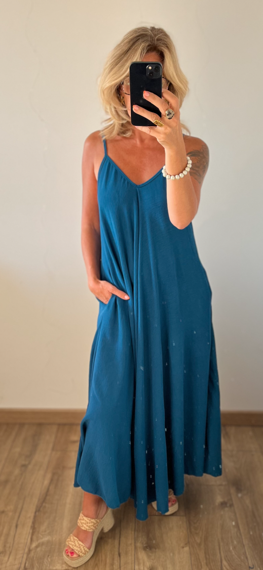 Robe ELOÏSE BLEU Envoi le 08/07‼️ (34 au 46) avec poches