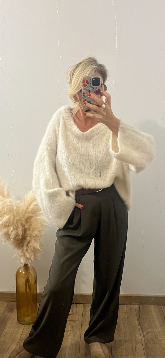 Pull oversize CHARLIE ÉCRU