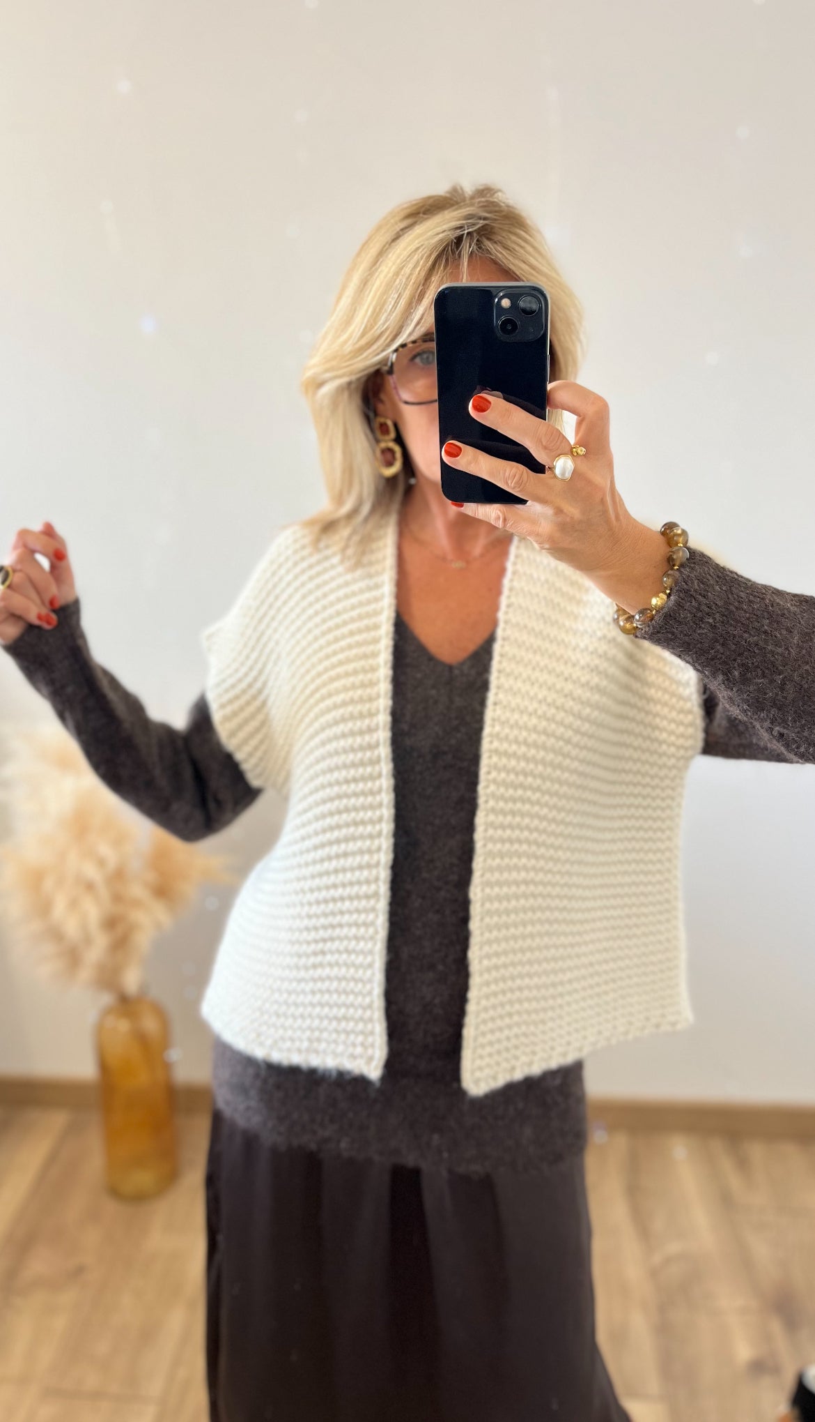 Gilet sans manches laine écru
