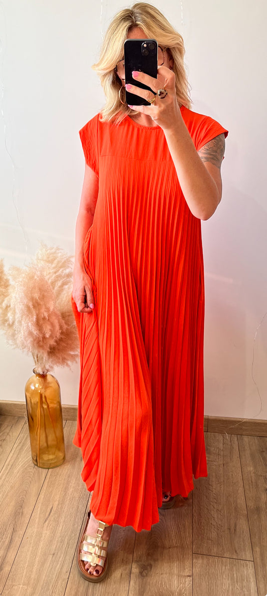 Robe plissée MANU orange🇮🇹