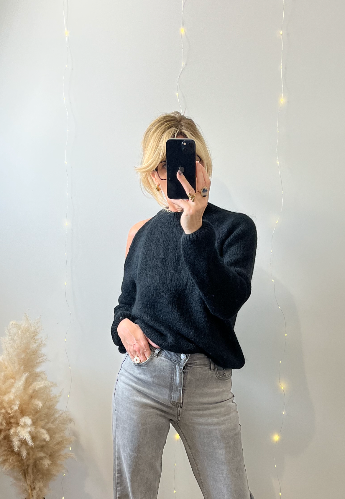 Pull ZELIE NOIR alpaga/mohair