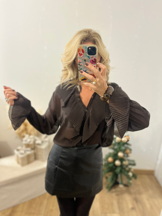 Blouse FLORA Choco (34 au 44)