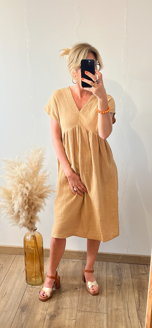 Robe carinette 🇮🇹Camel (avec ceinture LÉA vendue séparément )