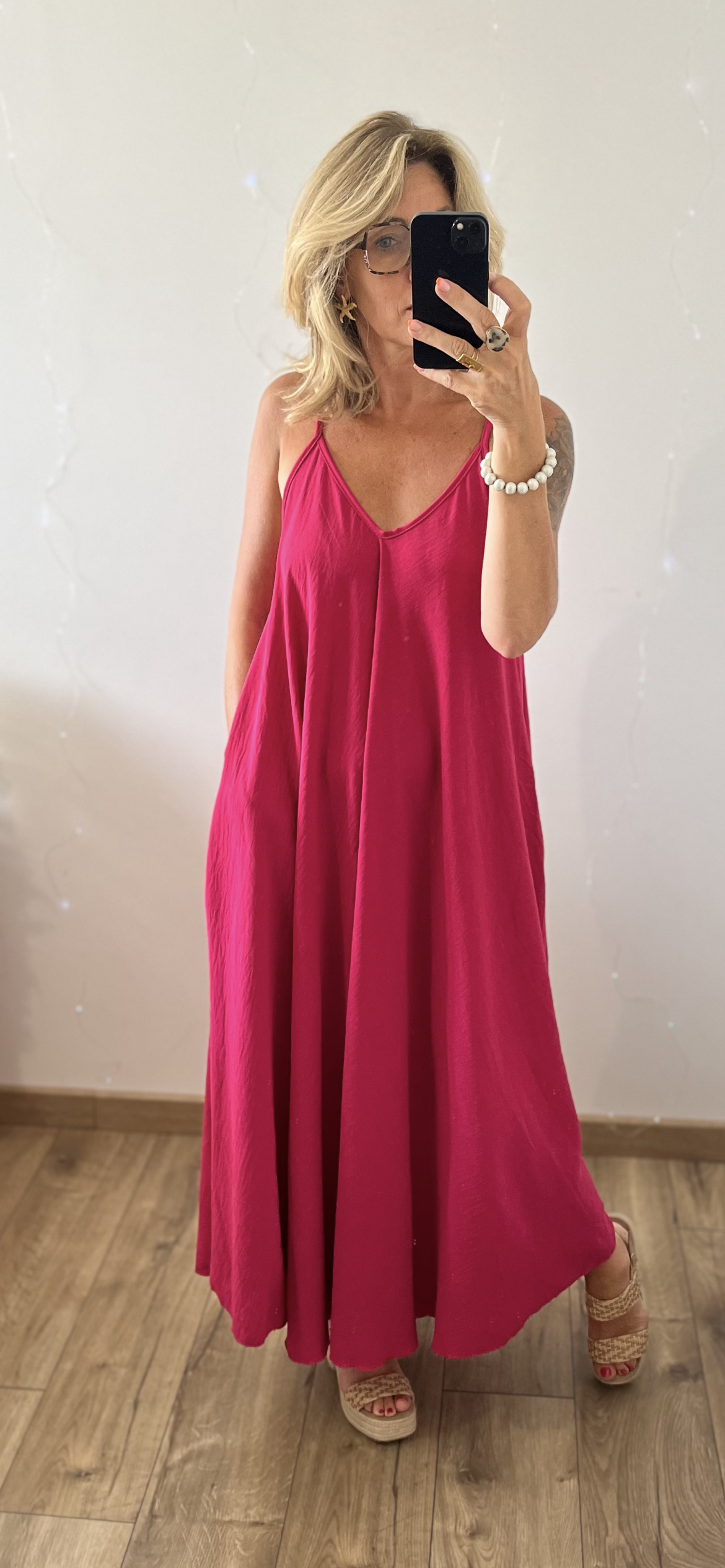 Robe ELOÏSE FUCHSIA(34 au 46) avec poches