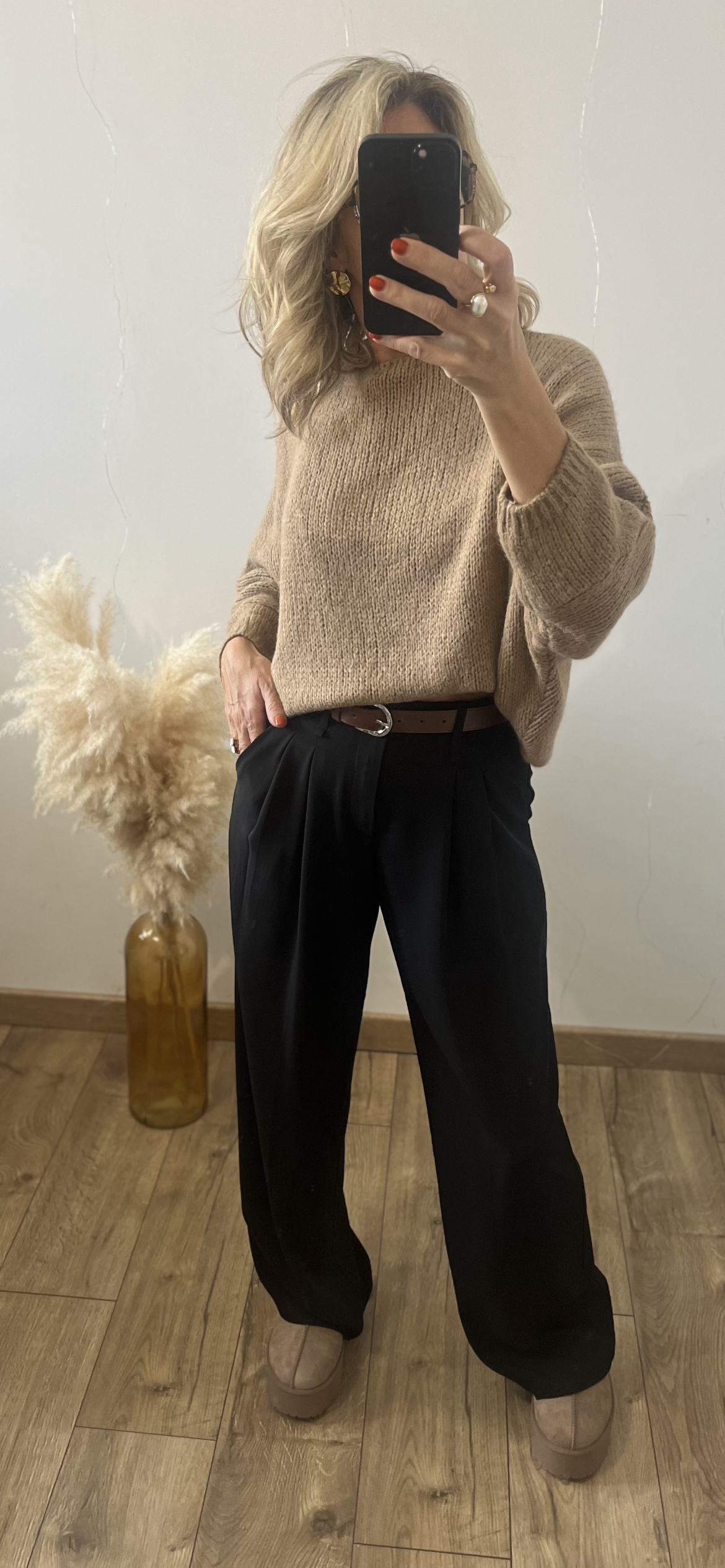 Pantalon GABRIEL Noir avec ceinture