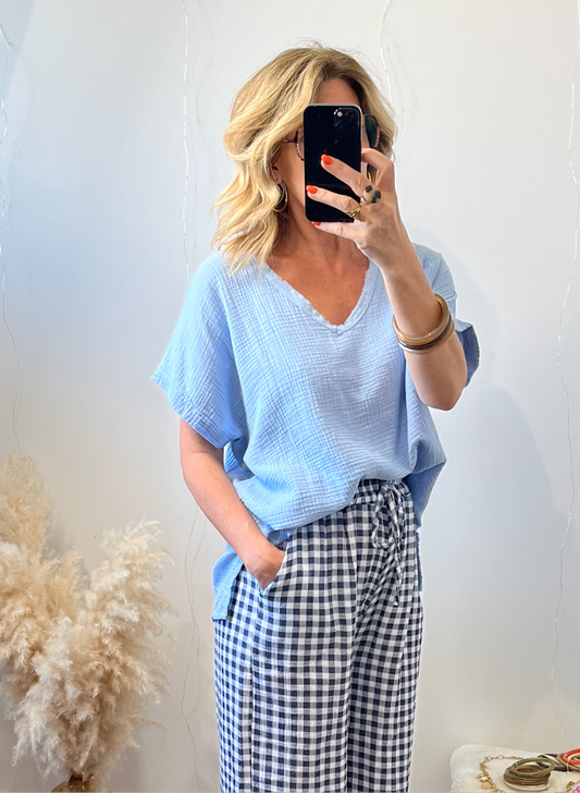 Top MARYANNE 🇮🇹bleu ciel(34 au 44)