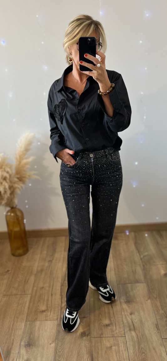 Jean strass Noire ‼️ prendre taille en dessous‼️